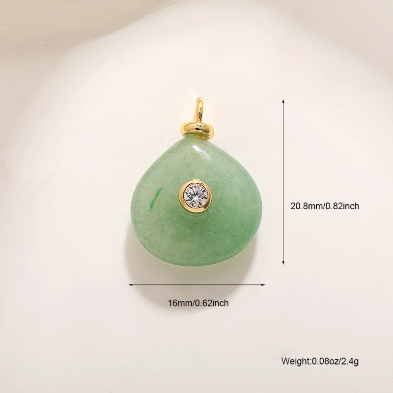 Green Aventurine with rhinestone