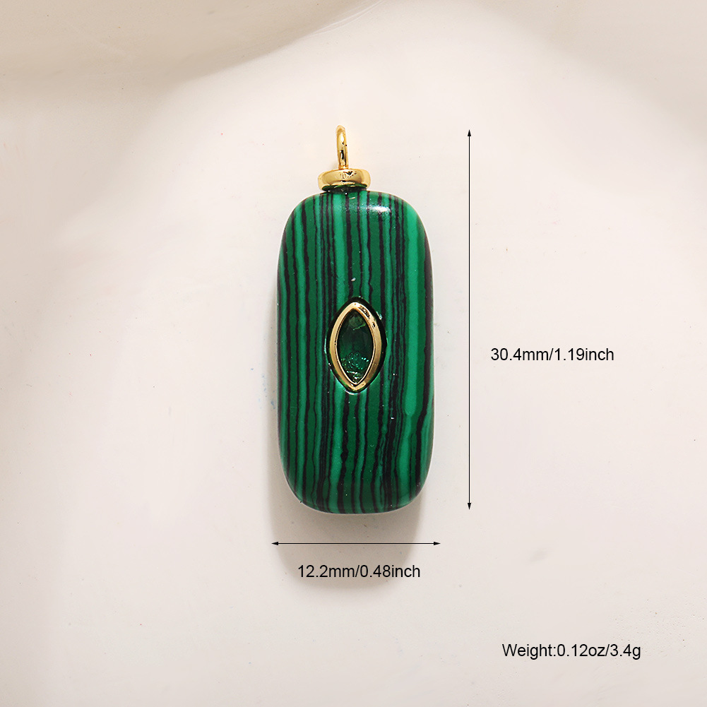 malachite with rhinestone