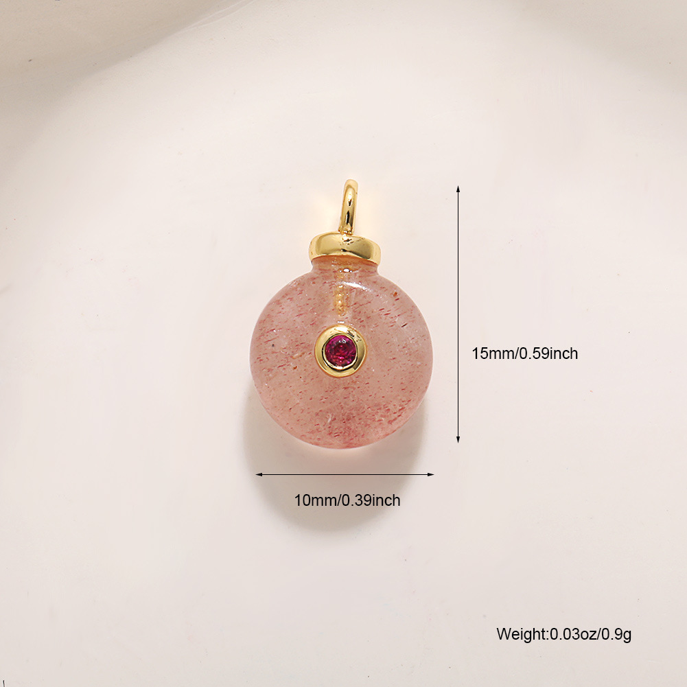 strawberry quartz with rhinestone