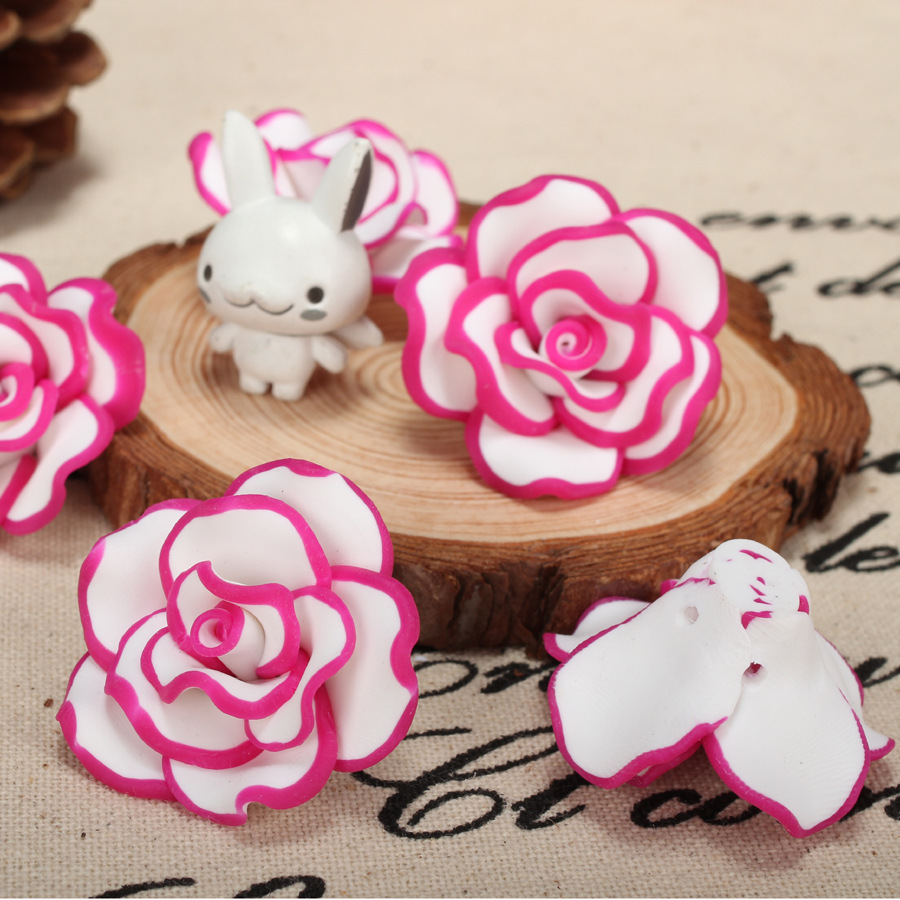 White bottom rose red edge