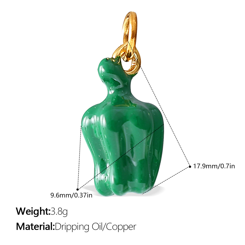 Pj607gng green oil drop pendant