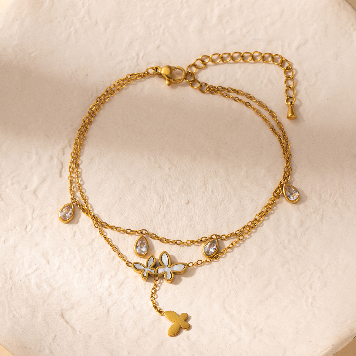 Double layer butterfly bracelet