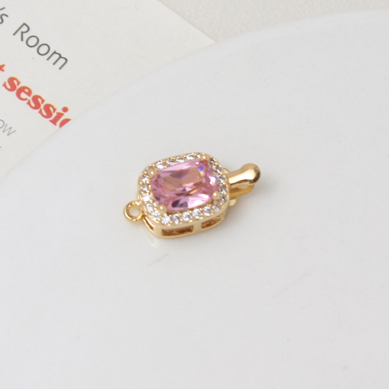 09#Pink rectangle-9*16mm