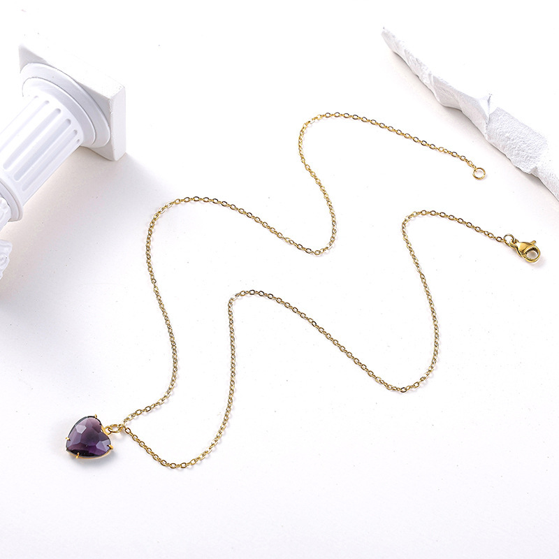 Heart purple zircon
