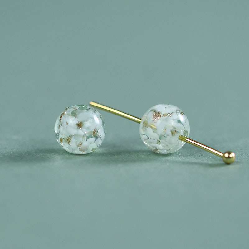 Rock sugar flower glass beads [light green]