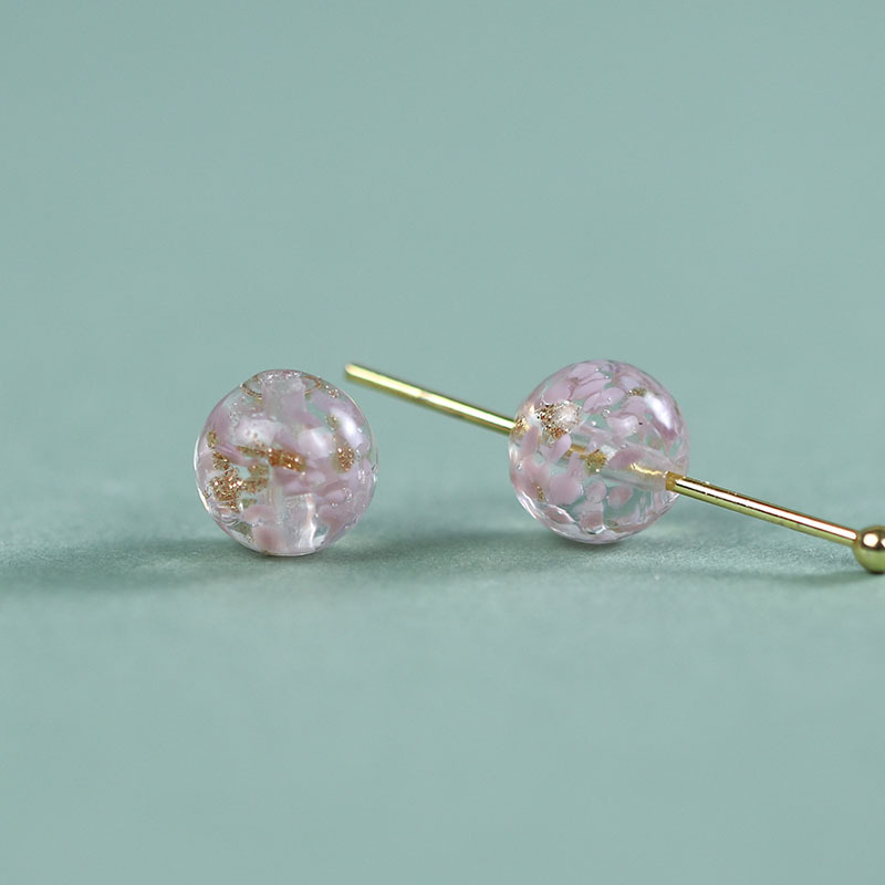 Rock sugar flower glass beads [purple]