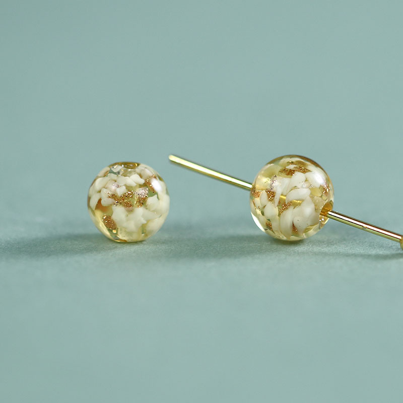 Rock sugar flower colored glass beads [golden]