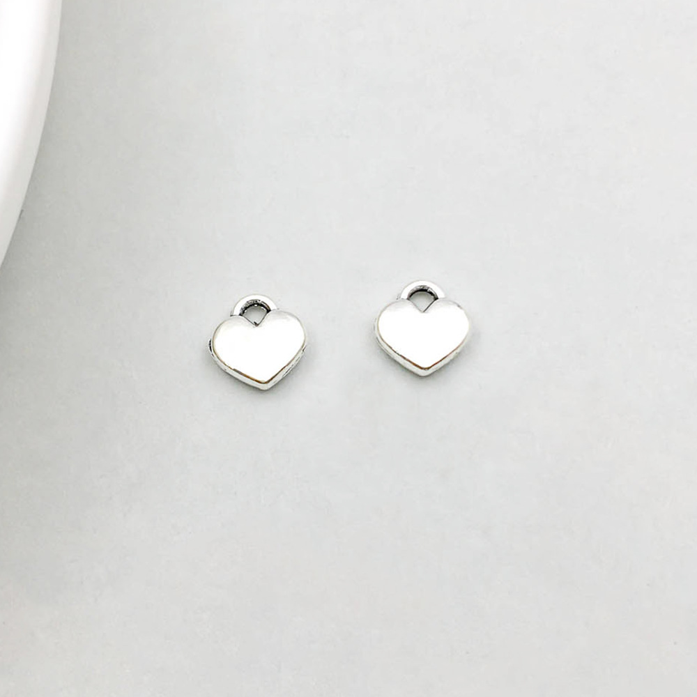 1 Ancient Silver Peach heart 6*6mm-0.3g-13341