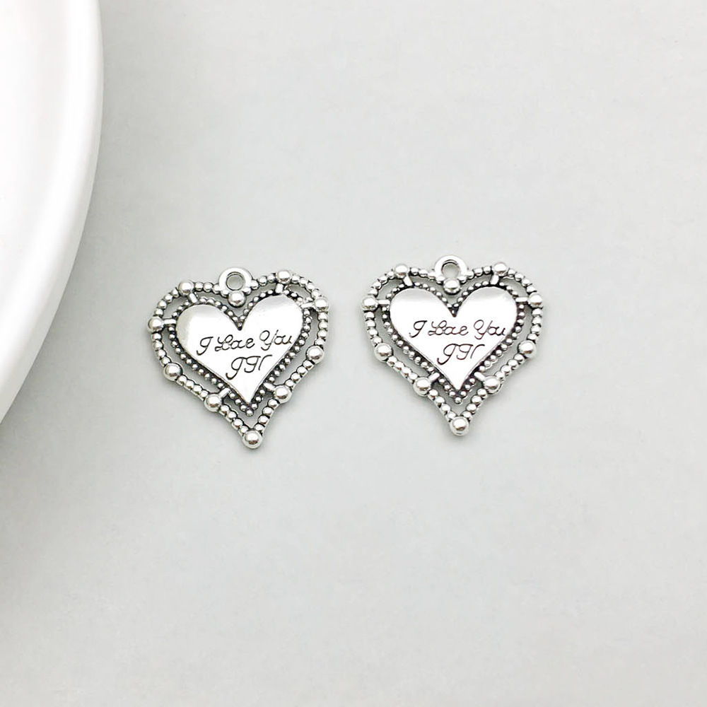 1 Ancient silver I bae you ggr love 19*20mm-1.9g-15486