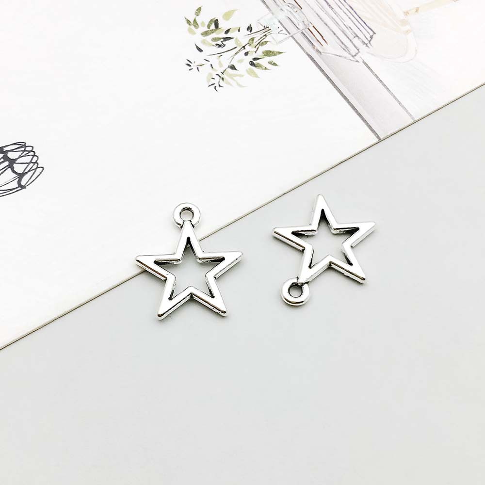 1 ancient silver five-pointed star 14*17mm-0.5g-18733