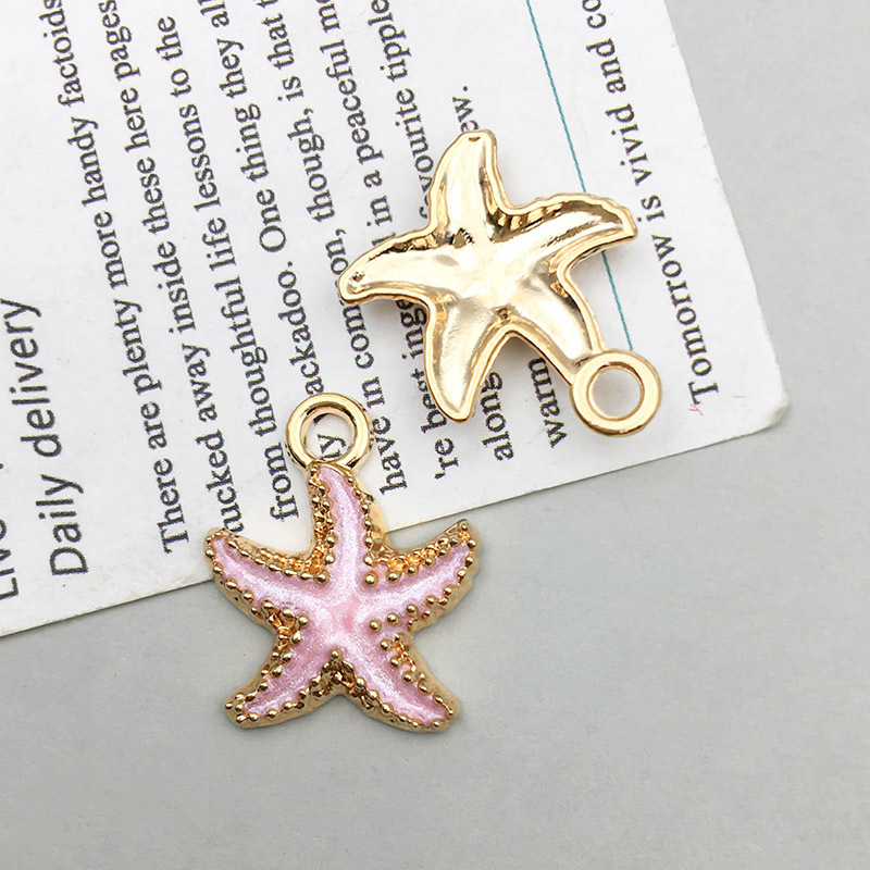 1 pink dripping starfish 15*18mm-1g-8612