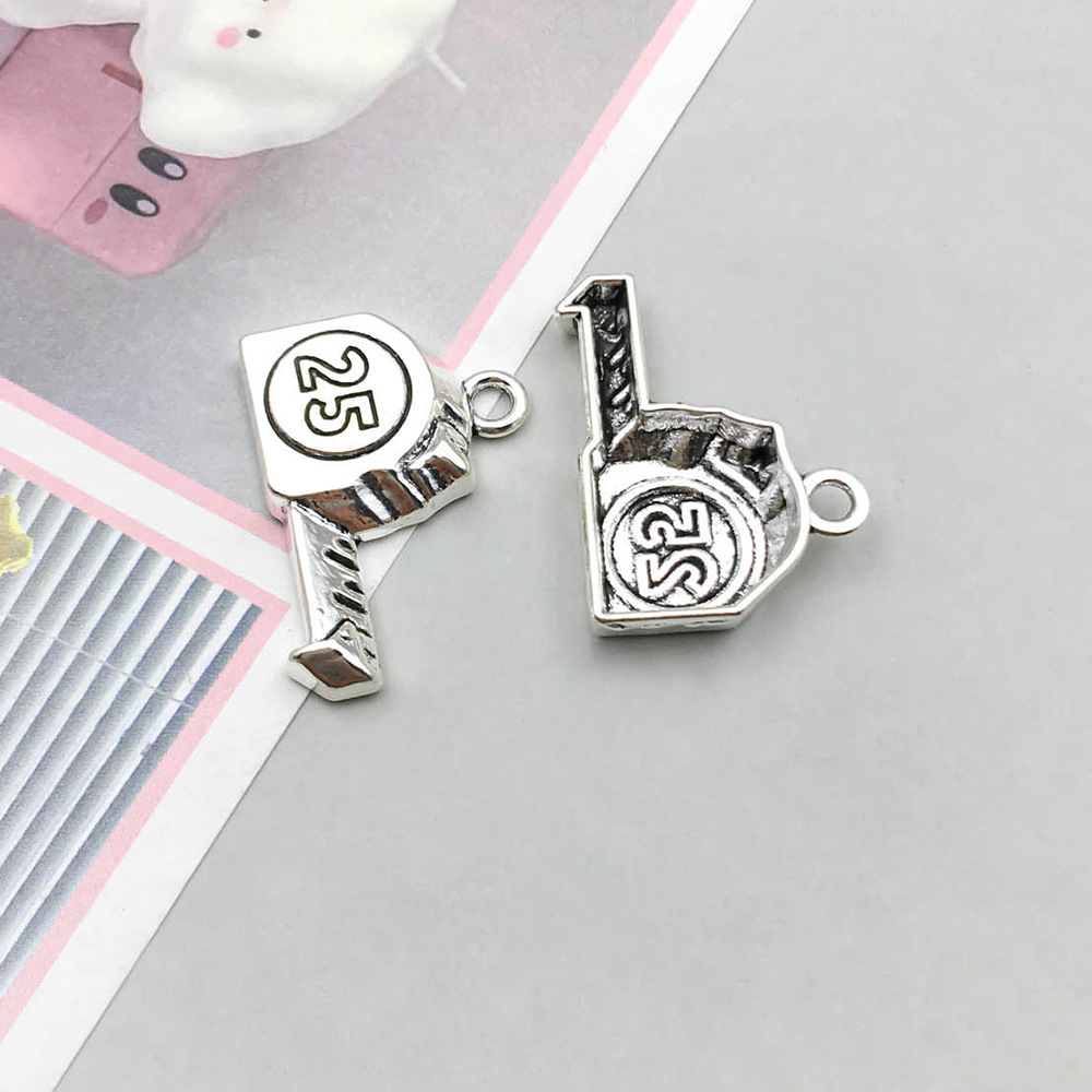 1 ancient silver tape measure 23*18mm-1.6g-11182