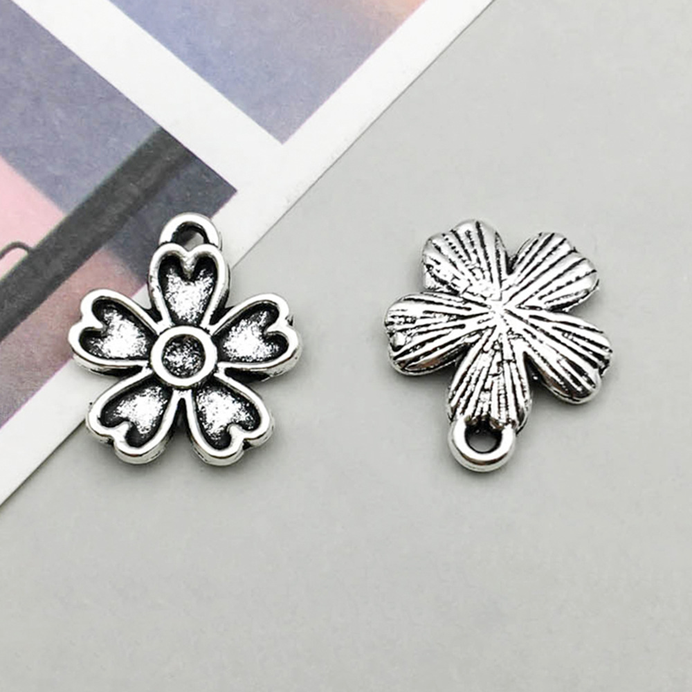 1 ancient silver cherry blossom 12*16mm-0.8g-10401