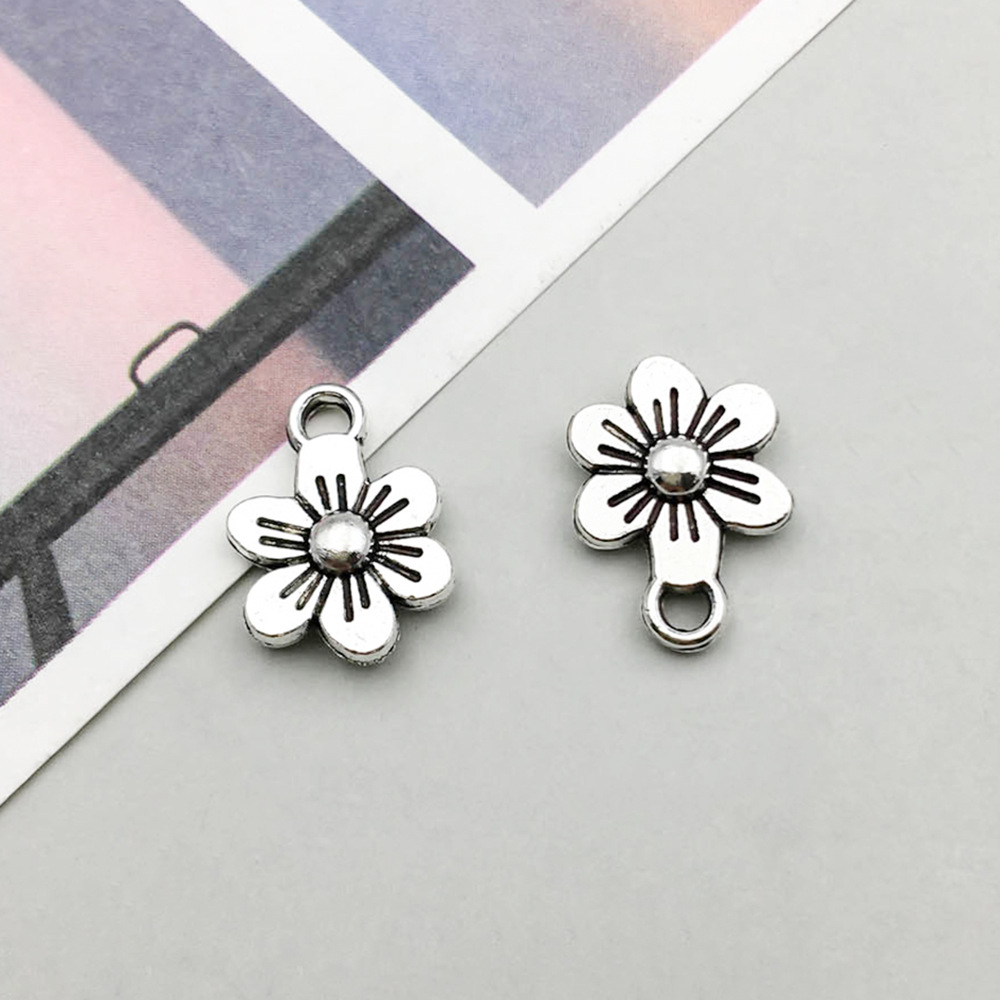 1 ancient silver sun flower 8*11mm-0.6g-15718
