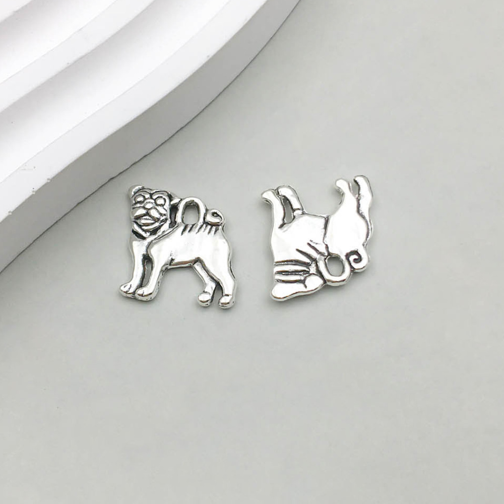 1 ancient silver dog 15*16mm-1.6g-9813