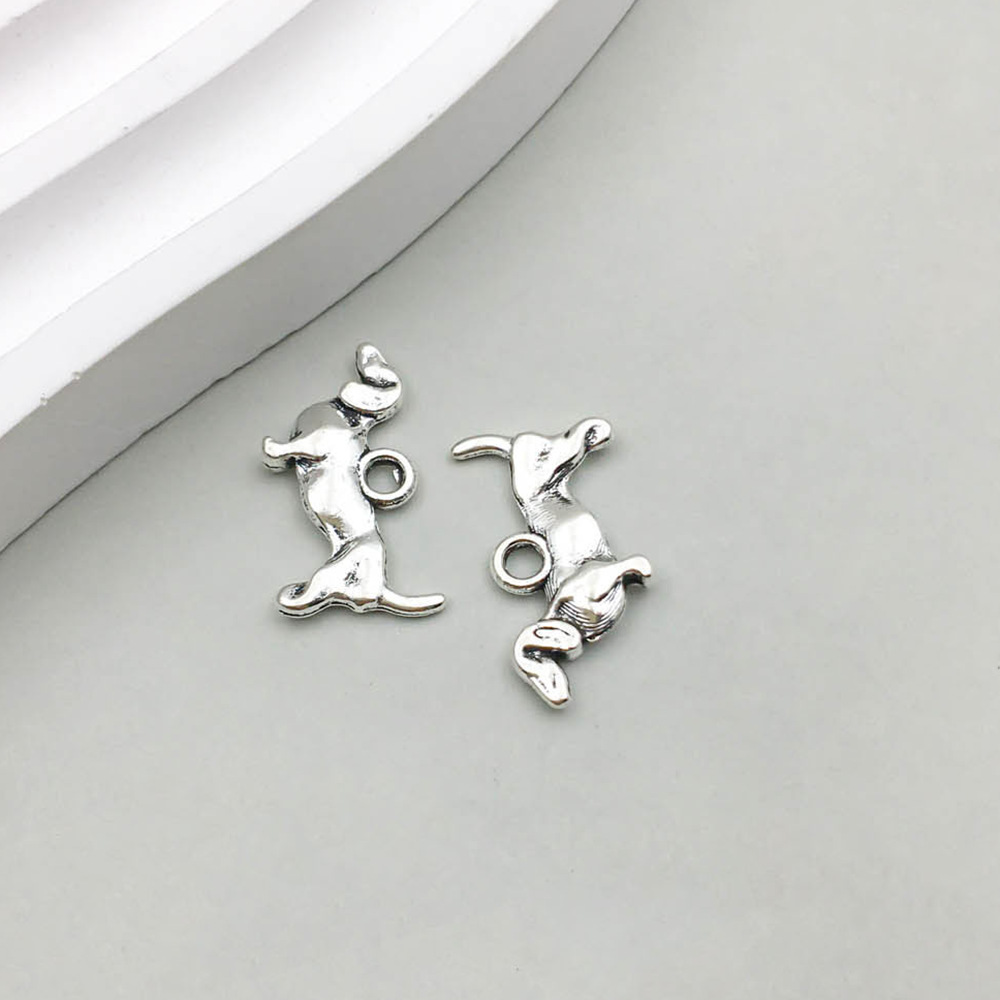 1 ancient silver dog 18*10mm-0.8g-10350