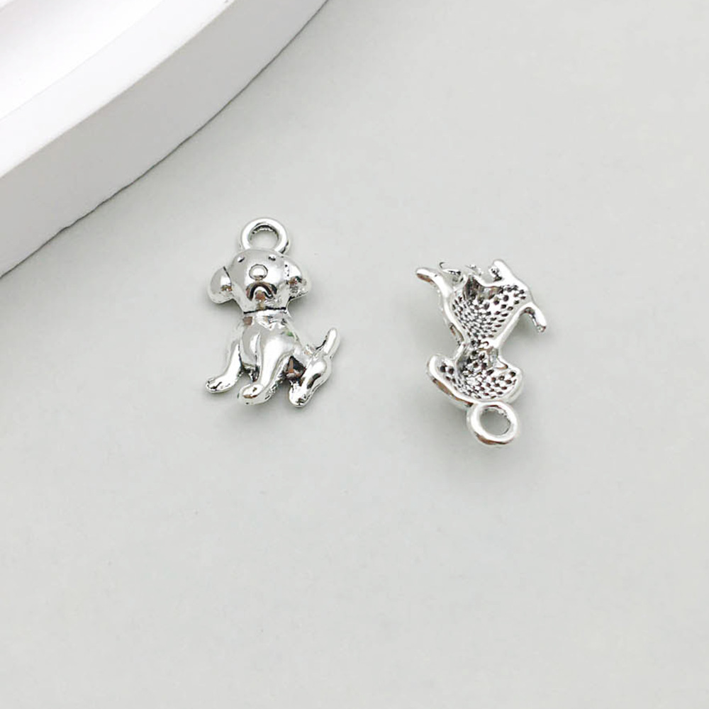 1 ancient silver puppy 11*15mm-0.6g-11314