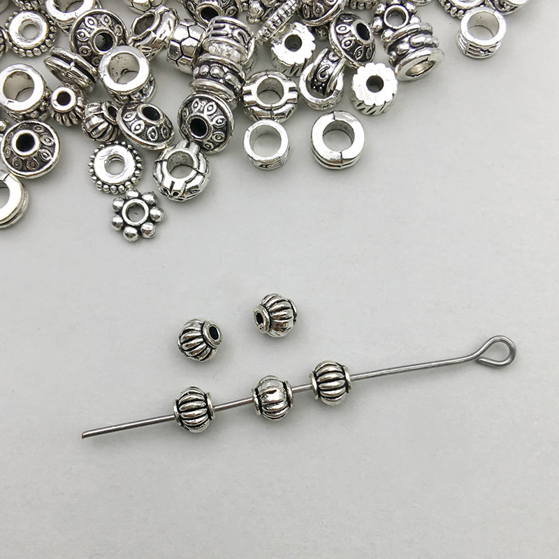 1 ancient silver lantern spacer bead 4*4mm hole 1mm-0.2g-16348