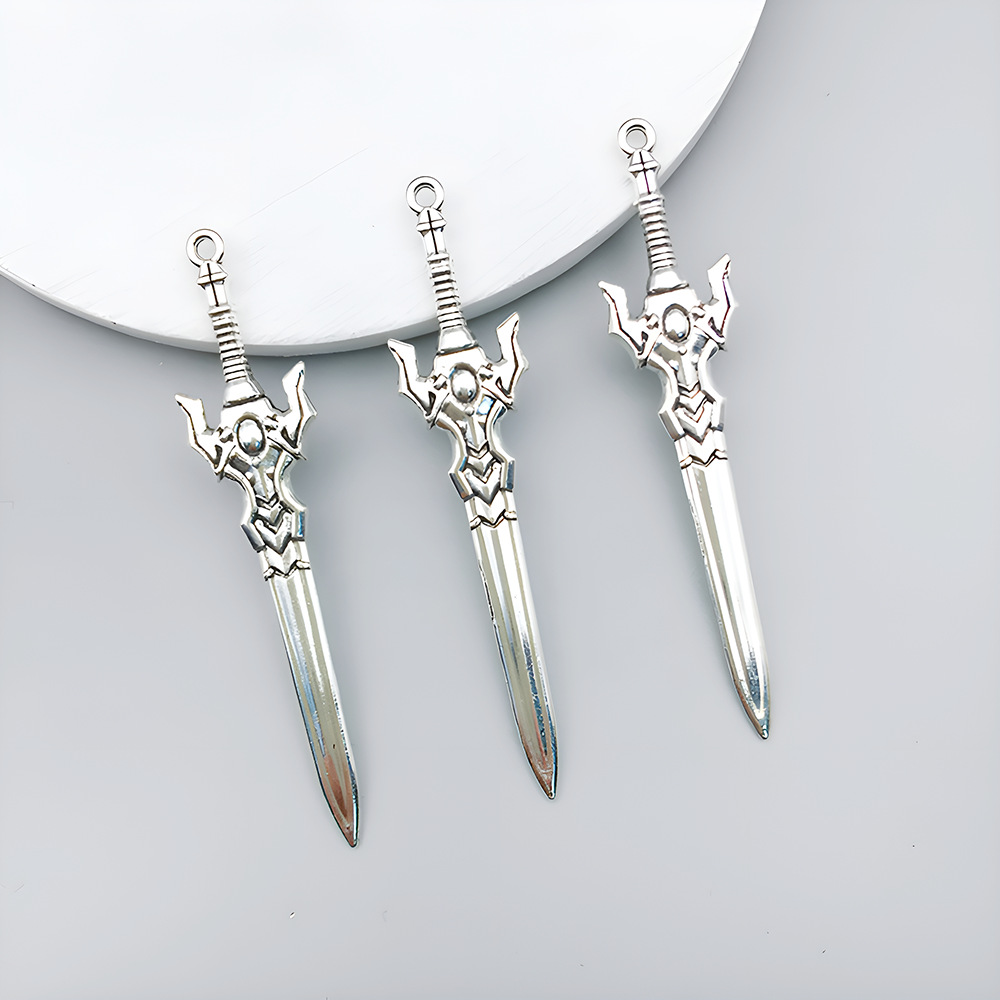 1 ancient silver sword 12*59mm-2.4g-16190