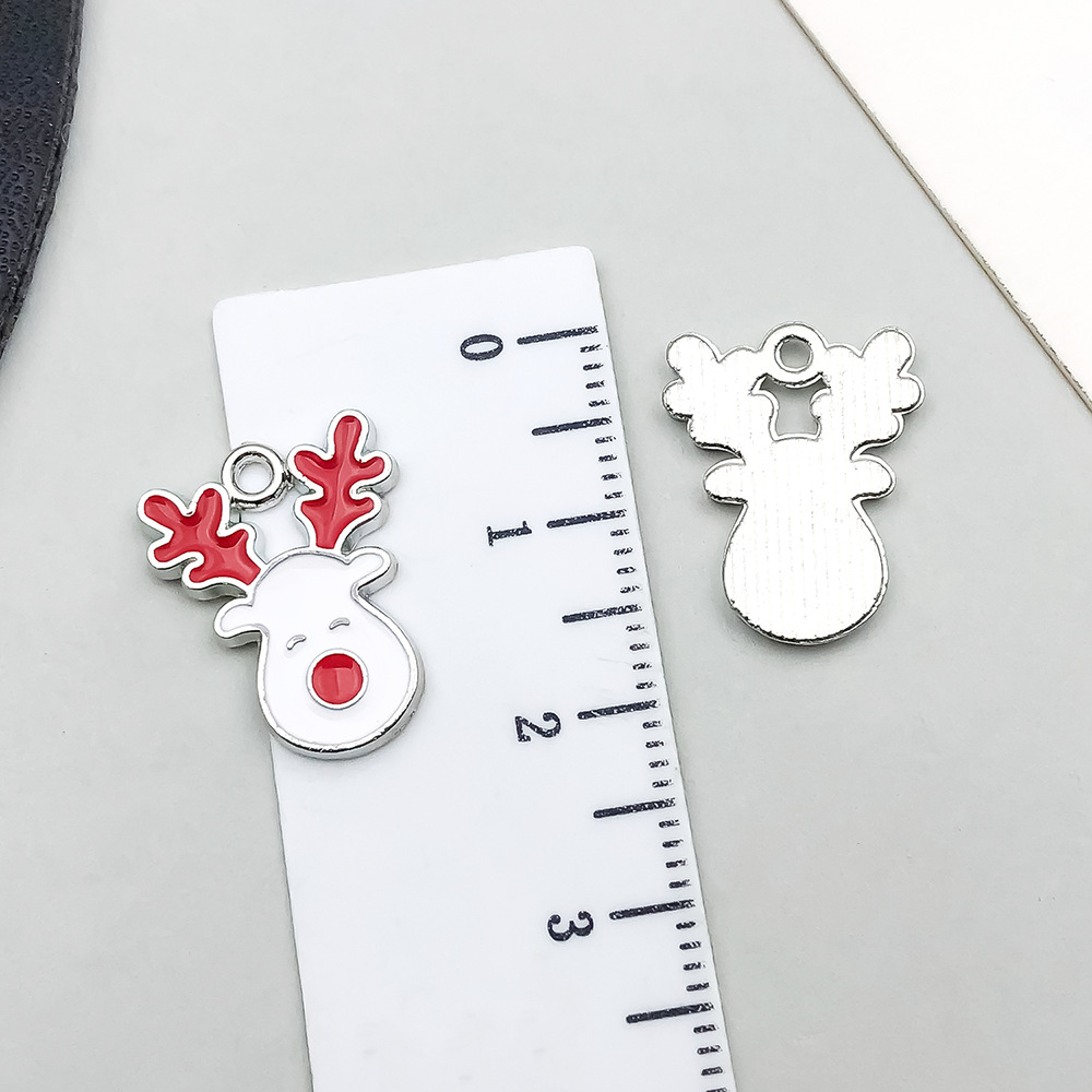 1 white oil dripping christmas elk head 17*14mm-1g-19642