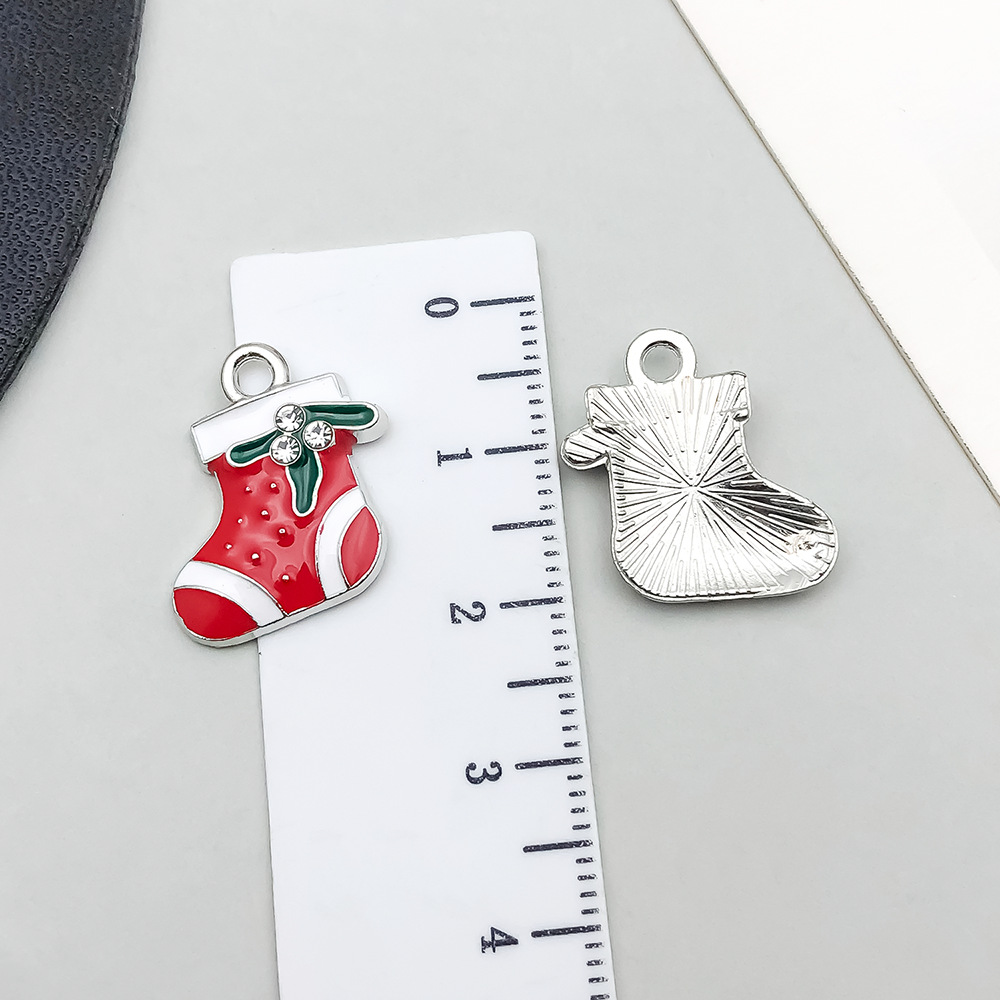 1 red oil dripping christmas stocking 18*17mm-0.8g-19643