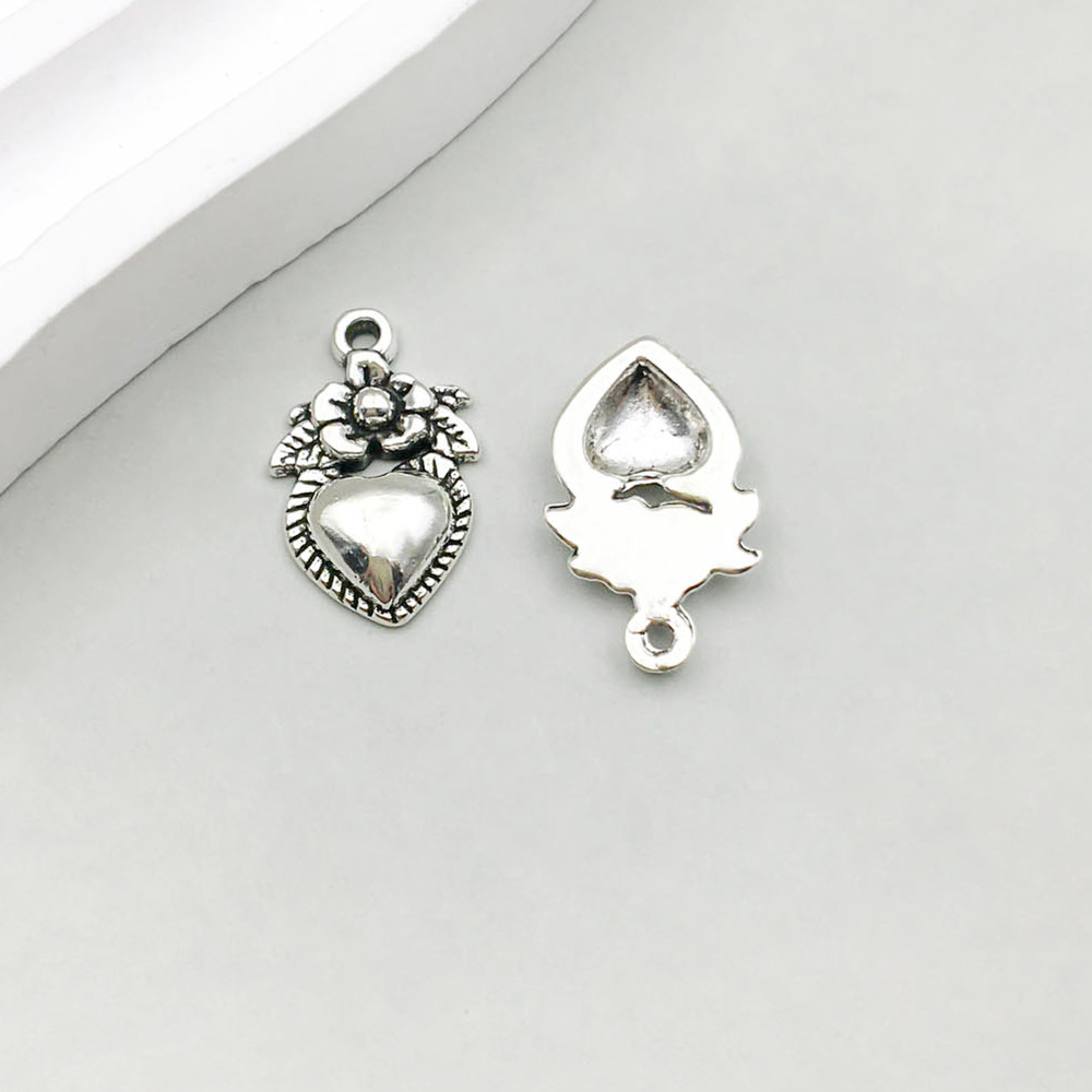 1 ancient silver heart 11*18mm-1g-7265