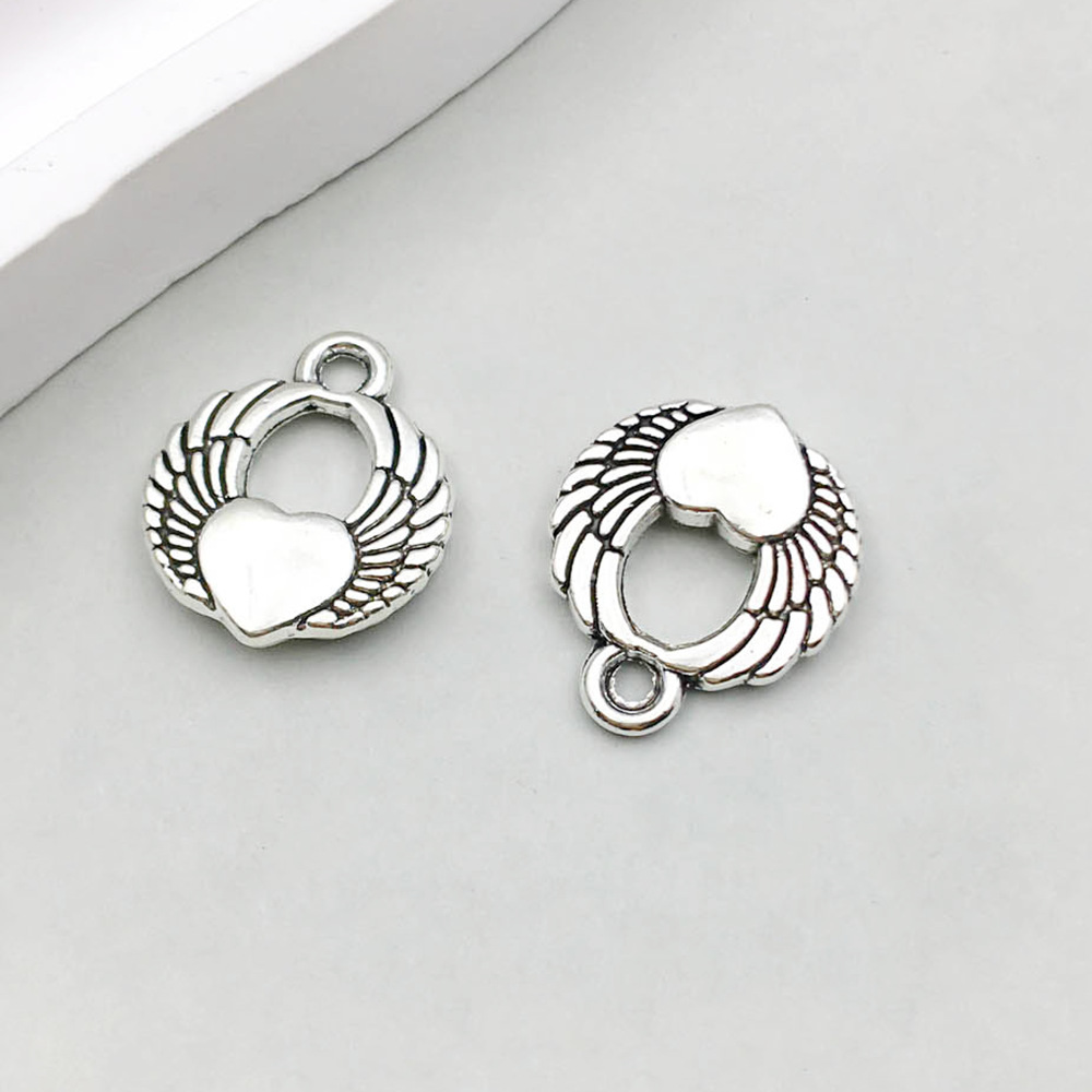 1 Peach Heart Wings 15*18mm-2g-10054