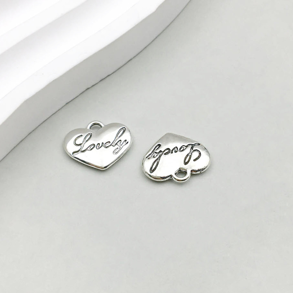 1 ancient silver letter lovely14 * 11mm-1.1g-10911