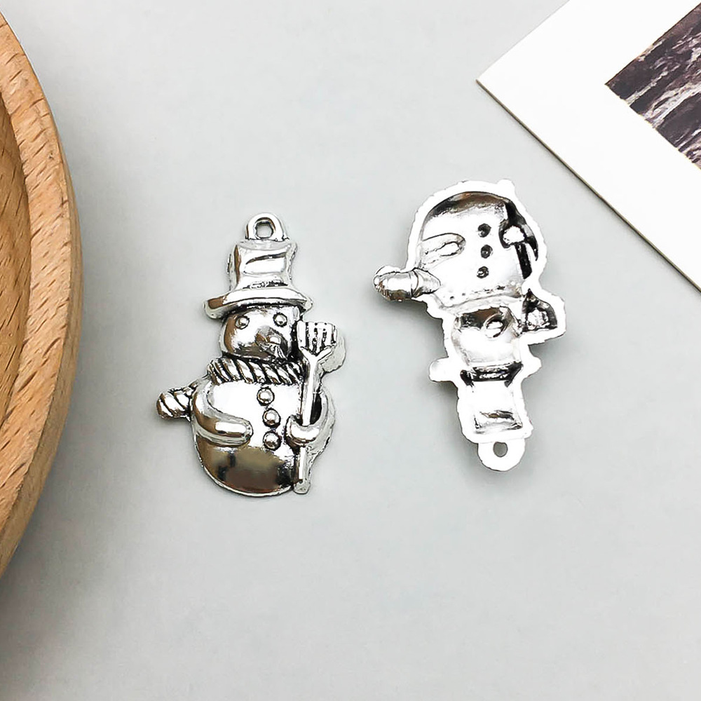 1 ancient silver Christmas snowman 17*27mm-1.4g-3996