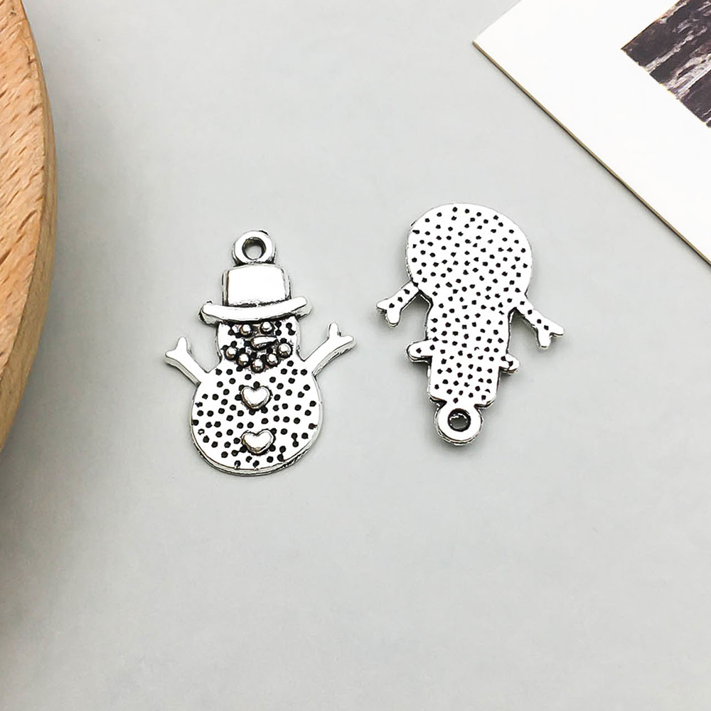 1 ancient silver Christmas snowman 15*20mm-1g-7746