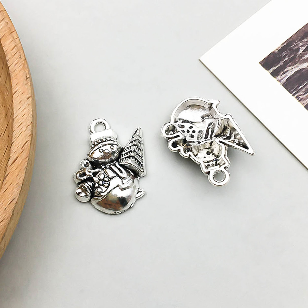 1 ancient silver Christmas snowman 16*20mm-1.5g-8845