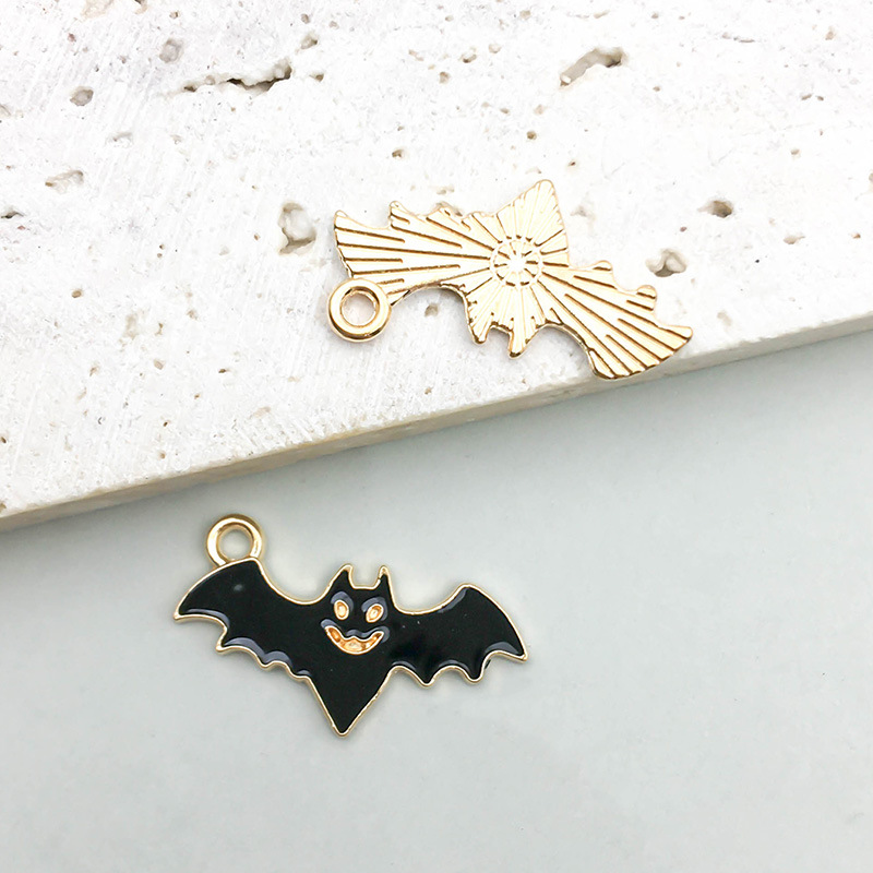 1 Drop Oil Halloween Bat Black 23*13mm-0.8g-14015