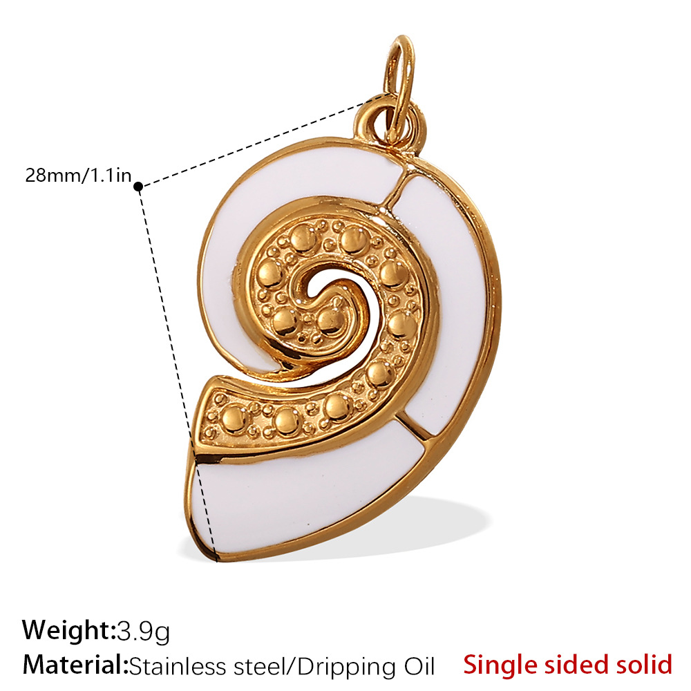 Pj297weg white oil drop solid gold pendant