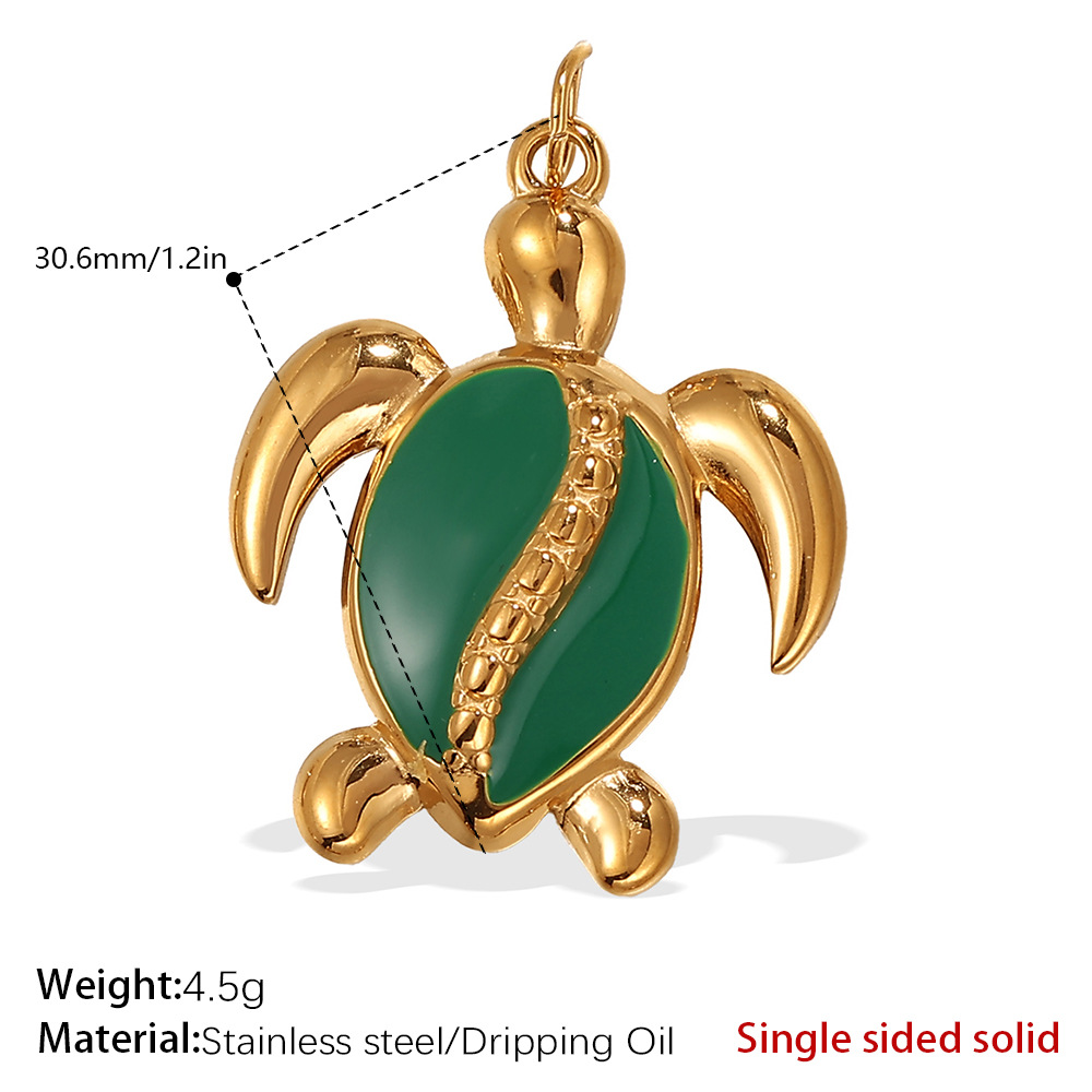 Pj299gng green oil solid gold pendant