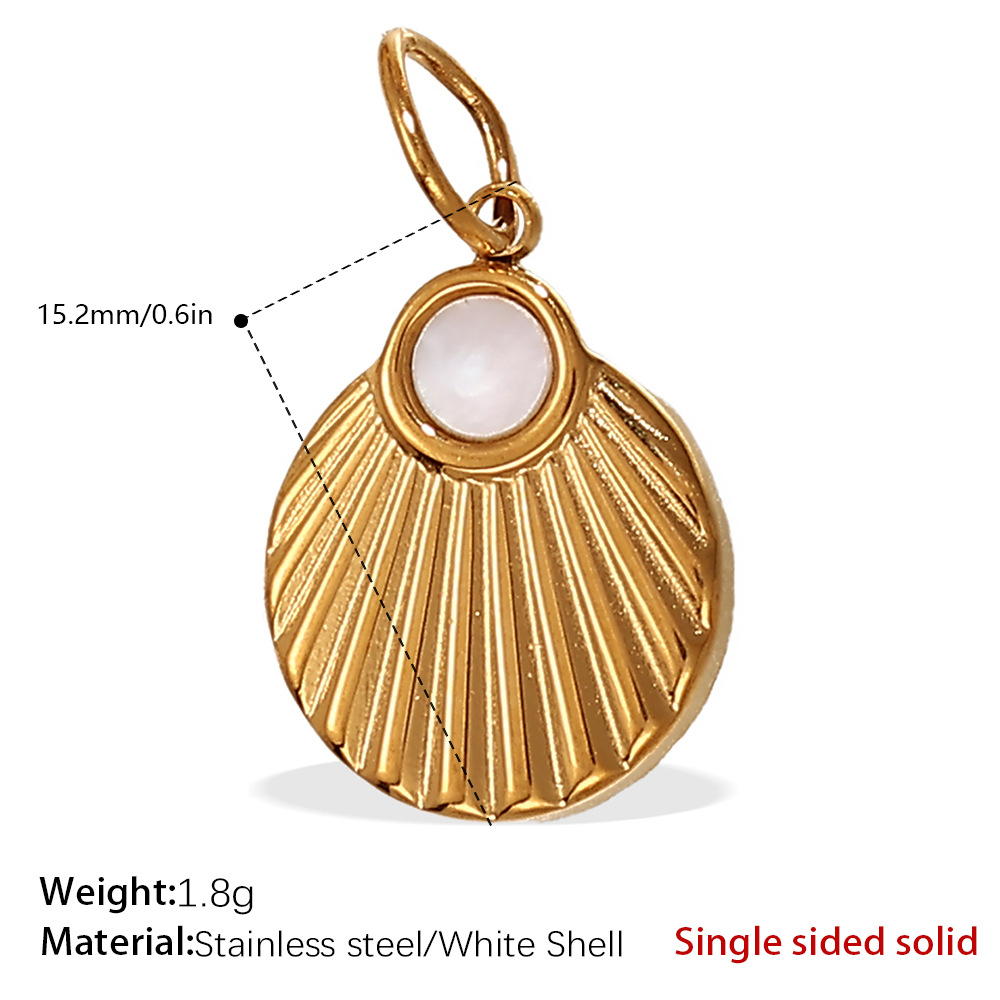 Pj301weg white shell solid gold pendant