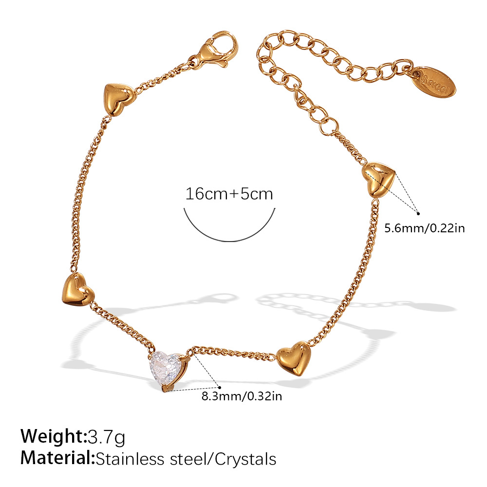 Sl147weg white stone gold bracelet