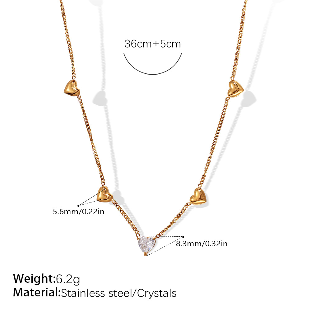 Xl425weg white stone gold necklace