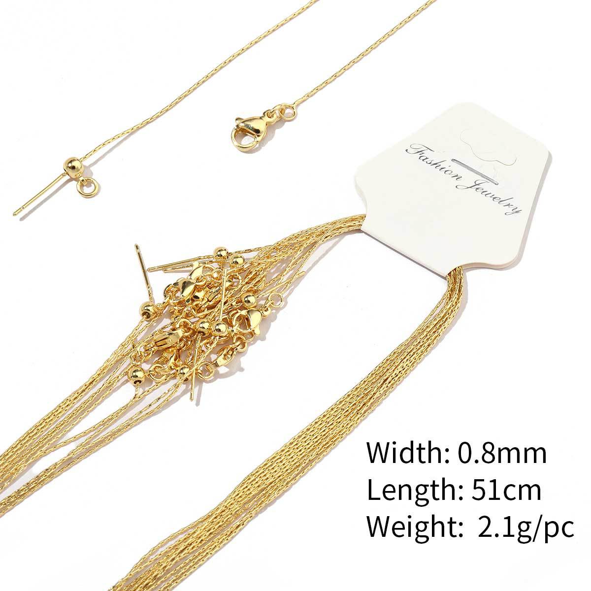 A53-18k real gold plated-copper hammer cross chain 0.8mm-51cm, wears color for 1 year