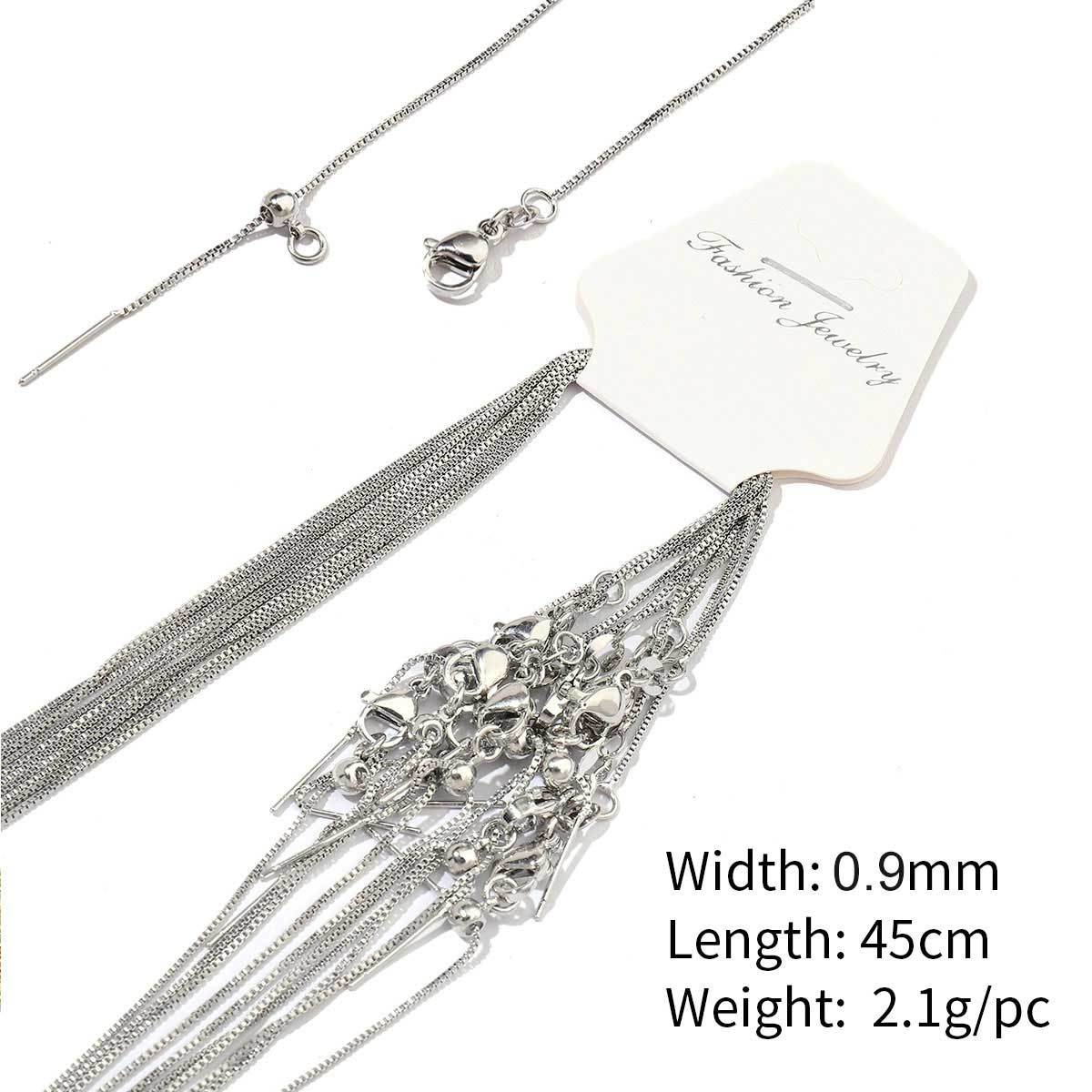 A54-gold plated-copper box chain 0.9mm-45cm, wears color for 1 year