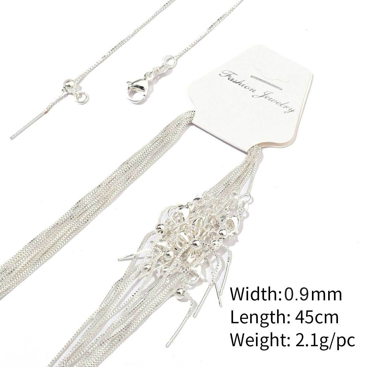 A54-thick silver plated-copper box chain 0.9mm-45cm, wears color for 1 year