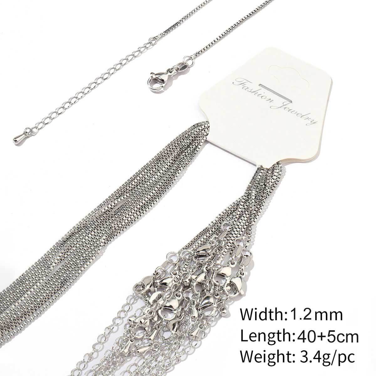 A58-gold plated-copper box chain 1.2mm-40 5cm, wears color for 1 year