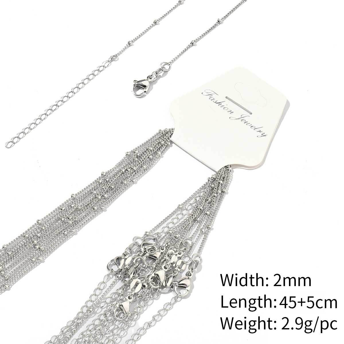 A60-gold plated-copper bead chain 2mm-45 5cm, wears color for 1 year