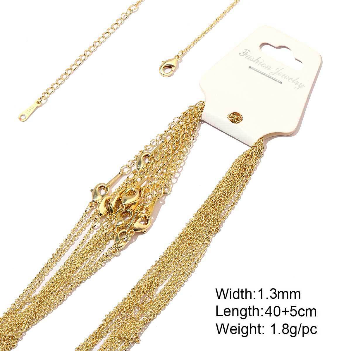 A61-14k real gold plated-copper o-shaped chain 1.3-40 5cm