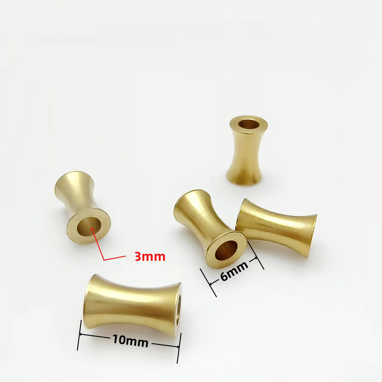 Brass 6x 10mm hole 3mm
