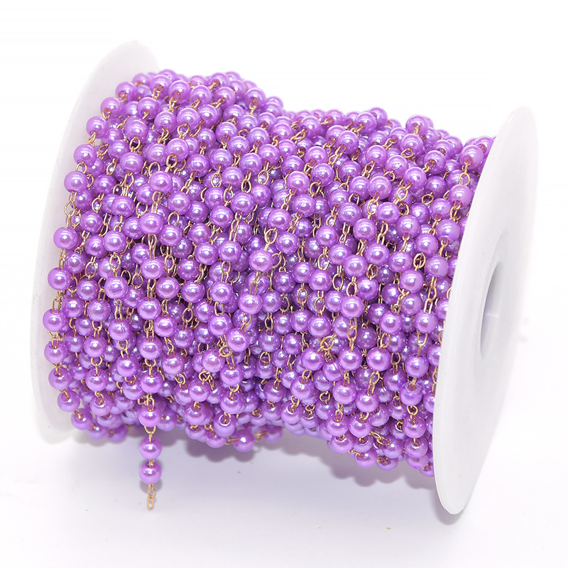 Purple beads-kC gold chain