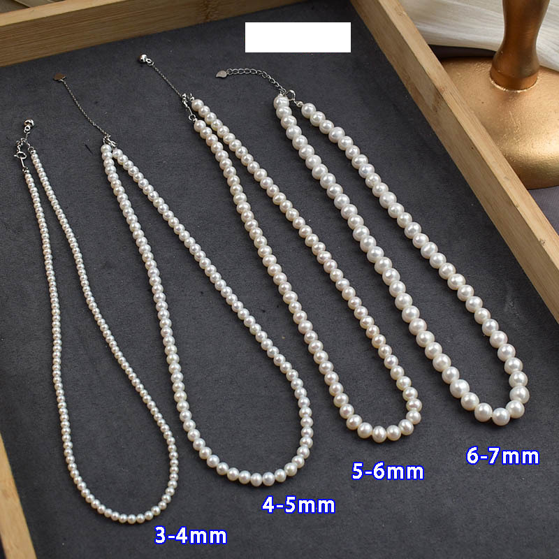 White punch 4-5mm 925 silver chain