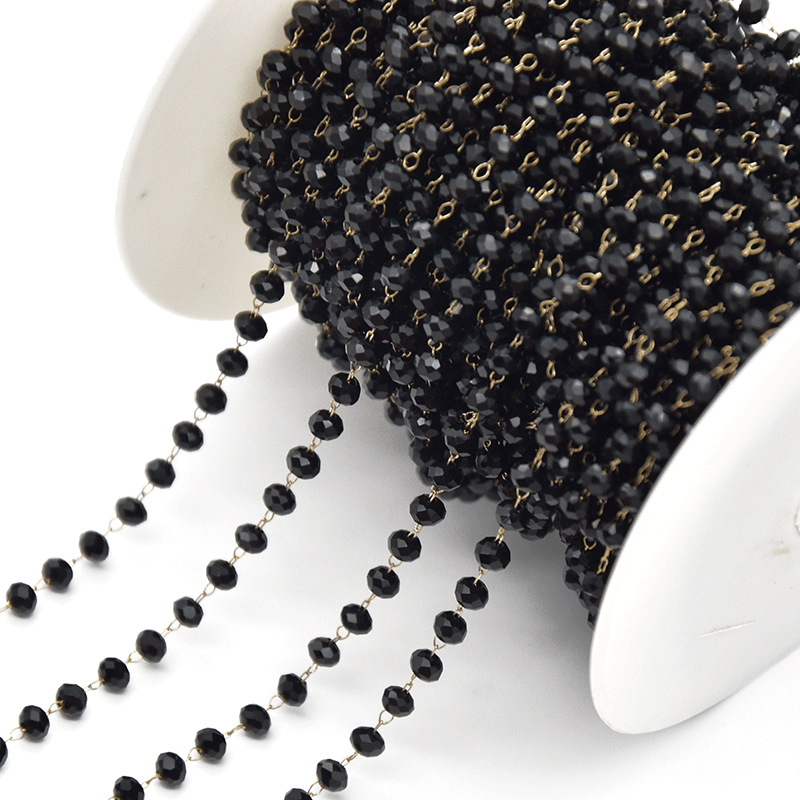 Black Crystal kc gold chain