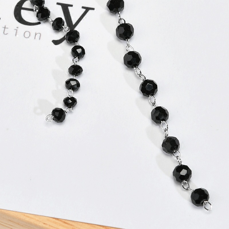 Black crystal white k chain