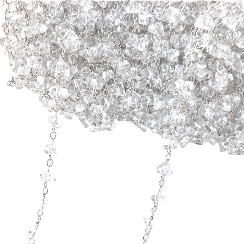 Transparent white crystal-white k chain