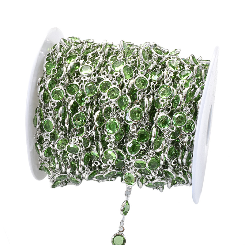 green glass-white k chain